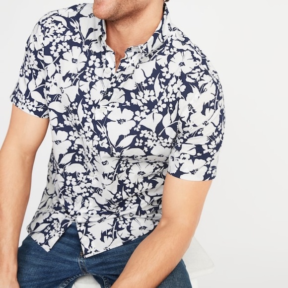 Slim-Fit Built-In Flex Printed Shirt for Men - Picture 1 of 6